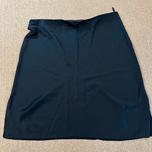 Universal Standard Teal Bias Cut Satin Pencil Skirt